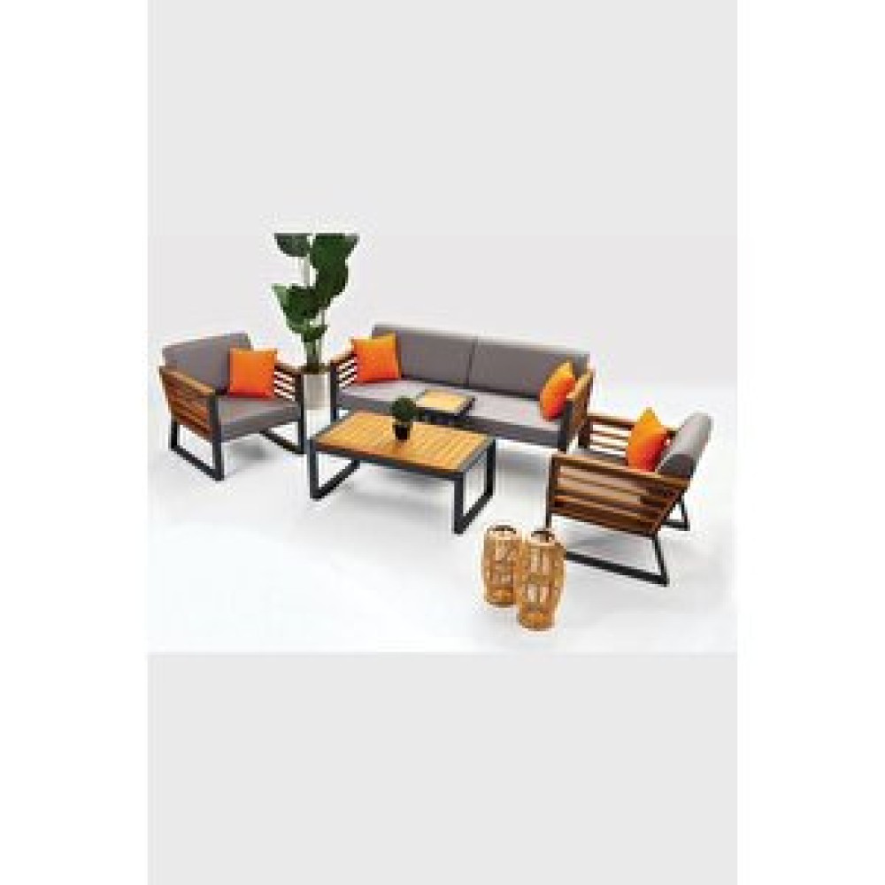 Orjinhome Mac Laurin Bahçe Balkon Takımı 2+1+1+Masa Beyaz - Beyaz Bahçe Mobilyası Takımı Fiyatı