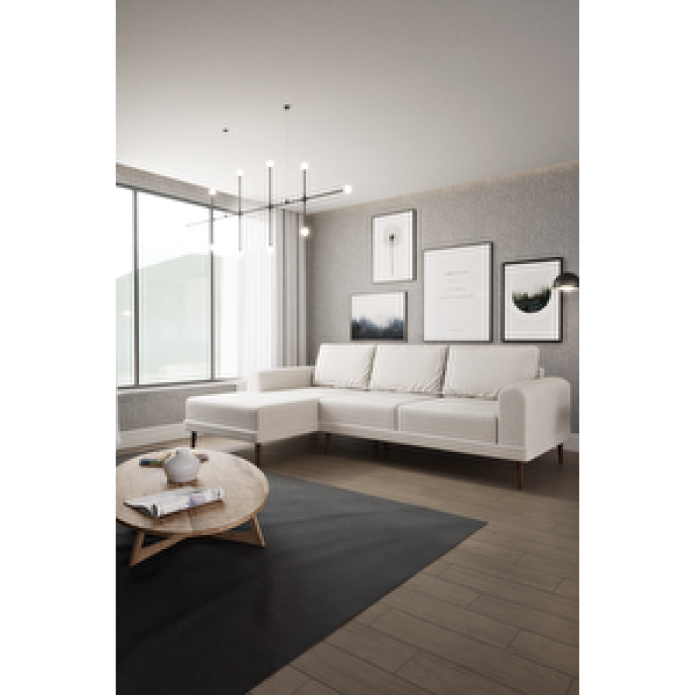Orjinhome Nacho Köşe Koltuk İskandinav Tasarım Beyaz - Beyaz Köşe Takımı / Seti Fiyatı