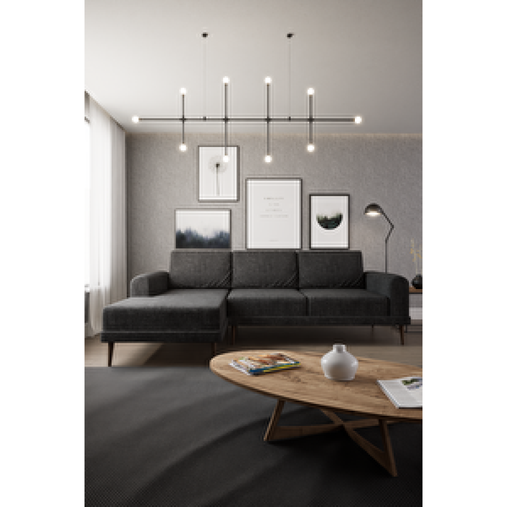 Orjinhome Nacho Köşe Koltuk ̇i̇skandinav Tasarım Siyah-Ud Köşe Takımı / Seti Fiyatı