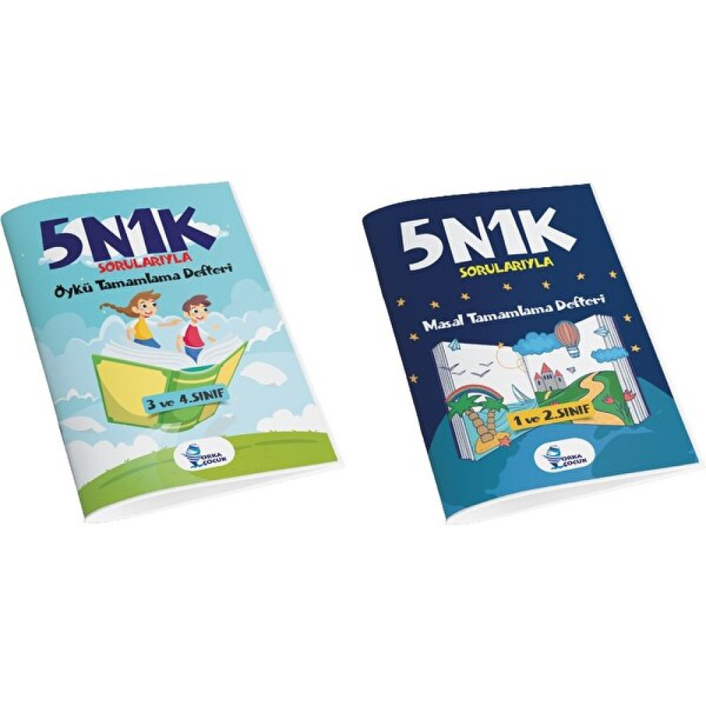 Orka Çocuk Yayınları 5N1K Sorularıyla Öykü Tamalama Defteri ve Masal Tamamlama Defteri 2'li Set Zihinsel Gelişim Kitapları Fiyatı