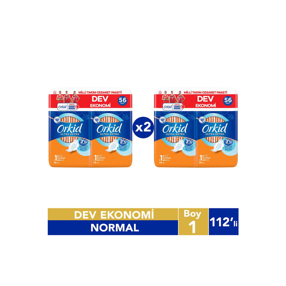 Orkid Ultra Extra Normal Cesaret Paketi 112li Hijyenik Pedler ve Tamponlar Fiyatı