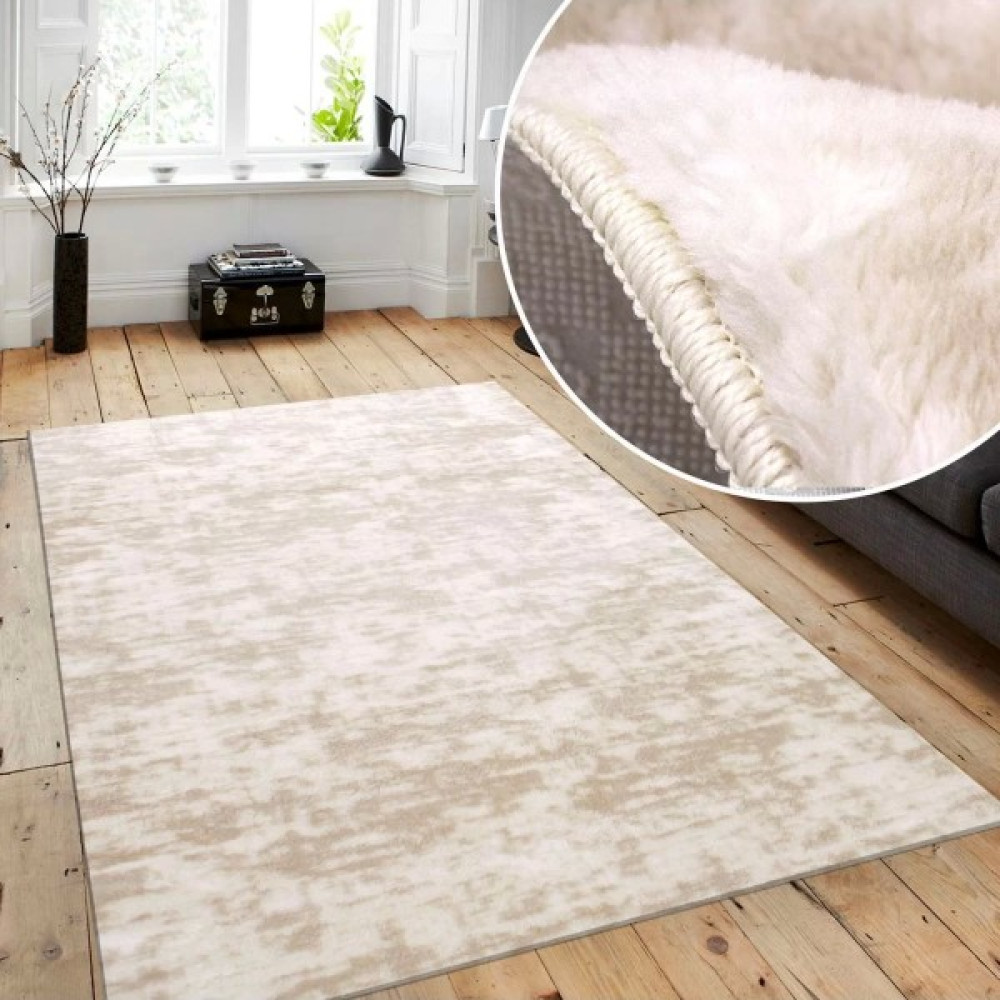 Orkide Home Jel Kaymaz Taban Peluş Krem Vizon Kesme Yolluk 1009 - 80 x 80 cm Yolluk Fiyatı