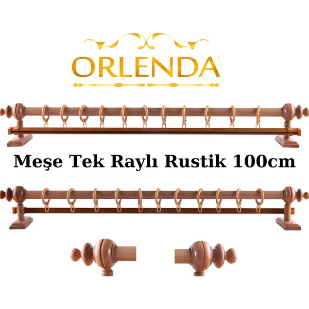 Orlenda Tek Raylı Rustik - 100 - Meşe Perde Aksesuarı Fiyatı