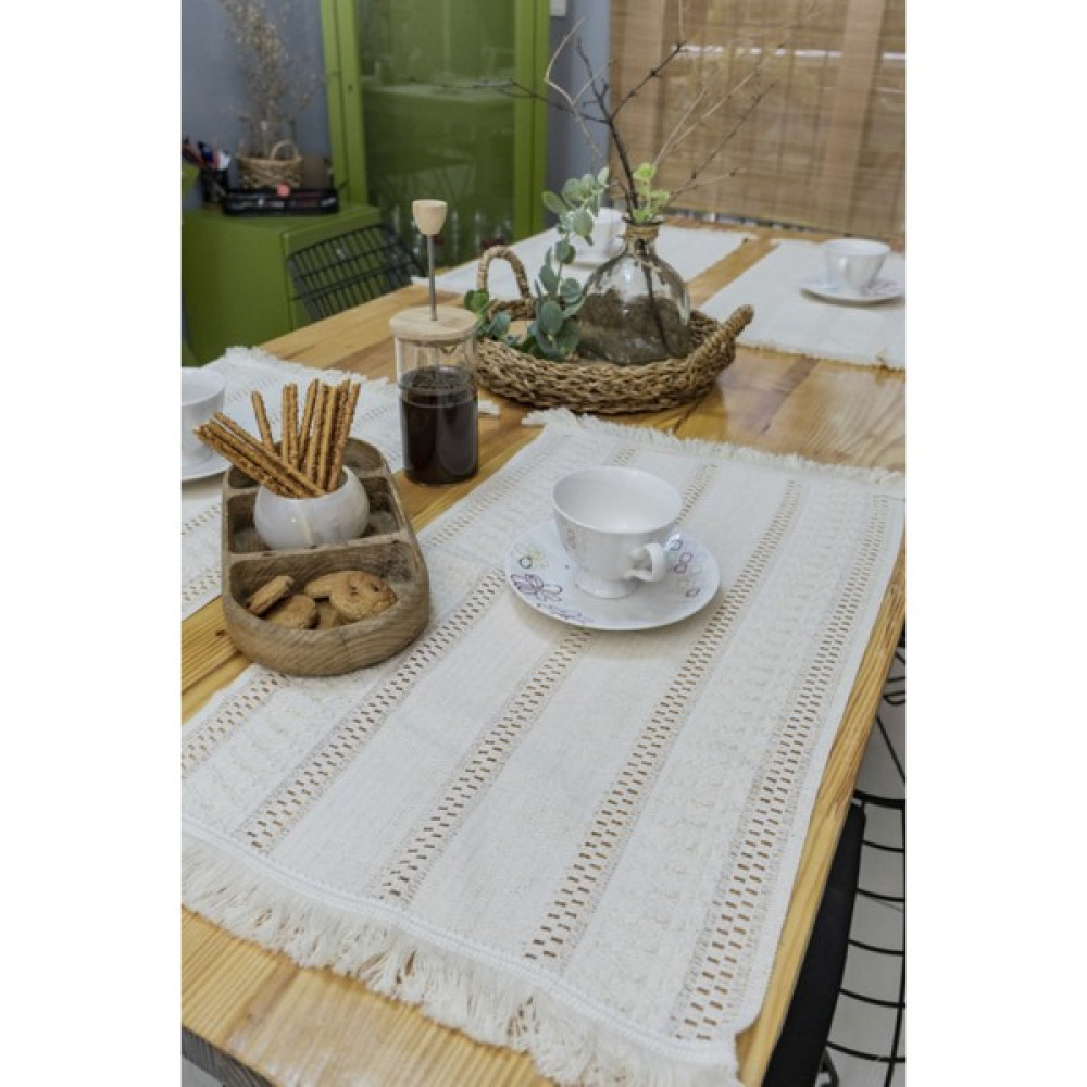 Örme Ham Dantel Amerikan Servis 35X55 - Krem - 35 x 55 cm Amerikan Servis Fiyatı