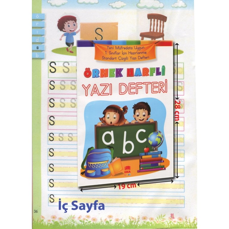 Örnek Harfli Yazı Defteri A4 Ebat Renkli Defter & Kağıt Ürünleri Fiyatı