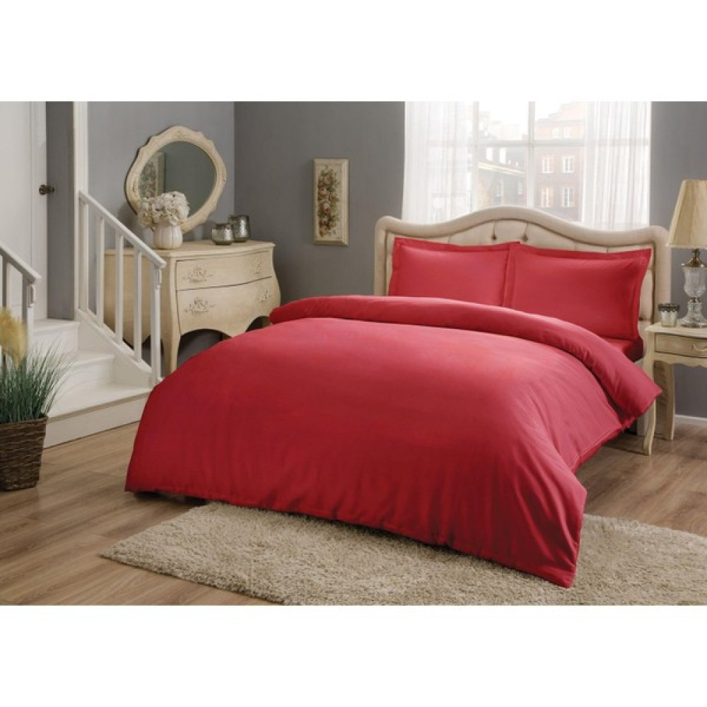 Örnek Yorgan Düz Renk Akfil 64 Tel Nevresim Takımı - 200 x 220 cm - Kırmızı Nevresim Takımı Fiyatı