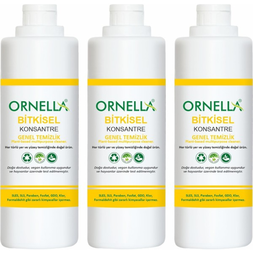 Ornella Bitkisel Genel Temizlik 750 ml x 3'lü - 2,25 lt Oto Boyaları Fiyatı
