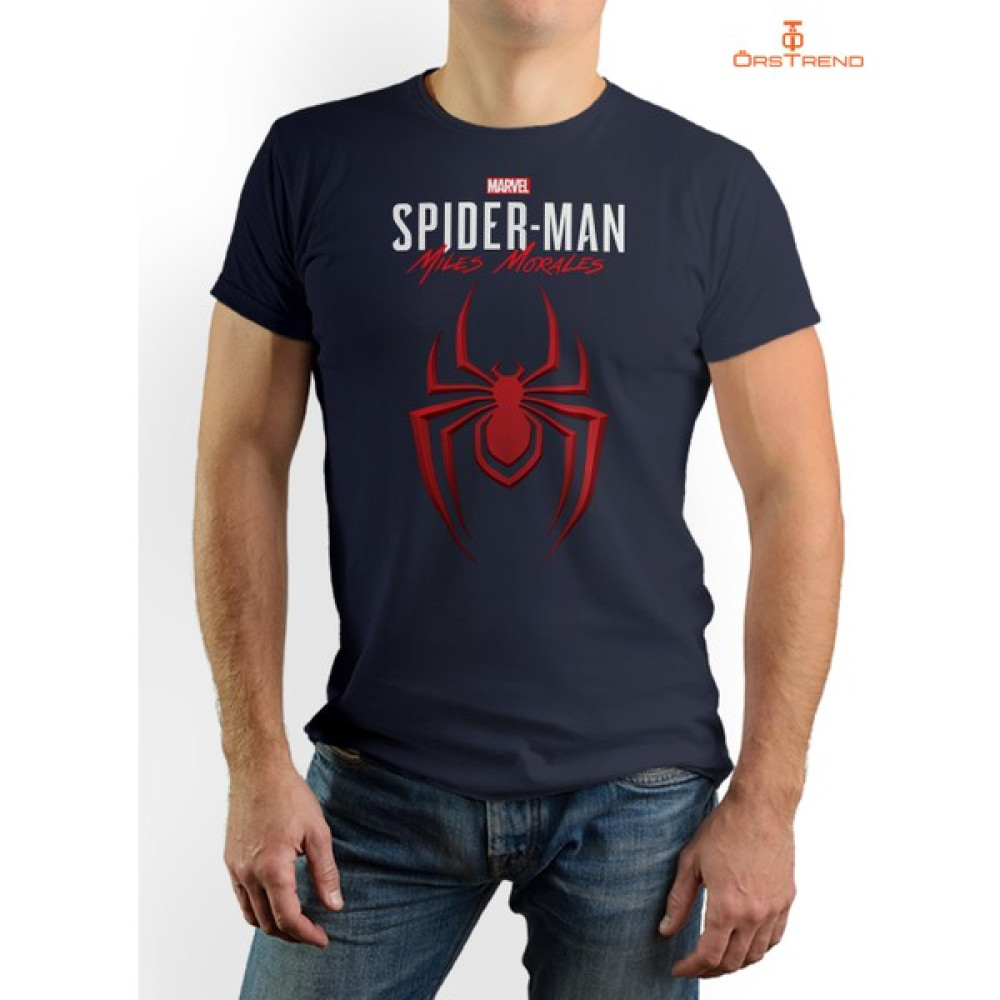 Ors Trend Spiderman Miles Morales Baskılı Sıfır Yaka Unisex Regular Fit Tişört Erkek T-shirt Fiyatı