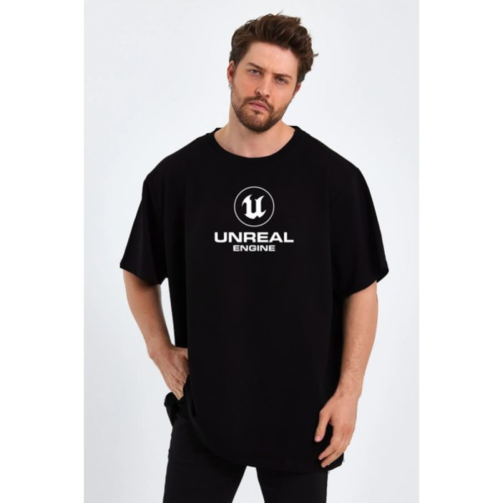 Ors Trend Unreal Engine Baskılı Sıfır Yaka Unisex Oversize Tişört Erkek T-shirt Fiyatı