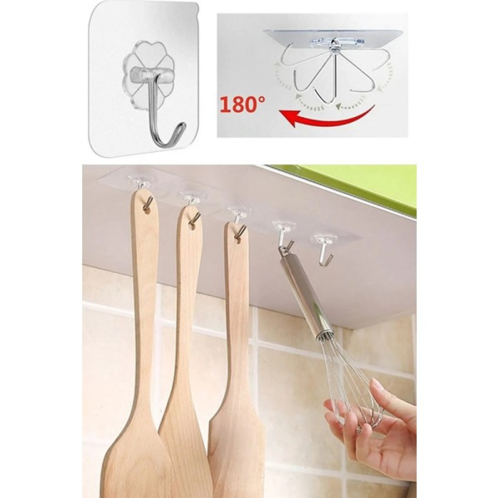 Orsa Home 12 Adet 6x6 cm Şeffaf Kendinden Yapışkanlı Kancalı Suya Dayanıklı Güçlü Askı Banyo Askılık Fiyatı