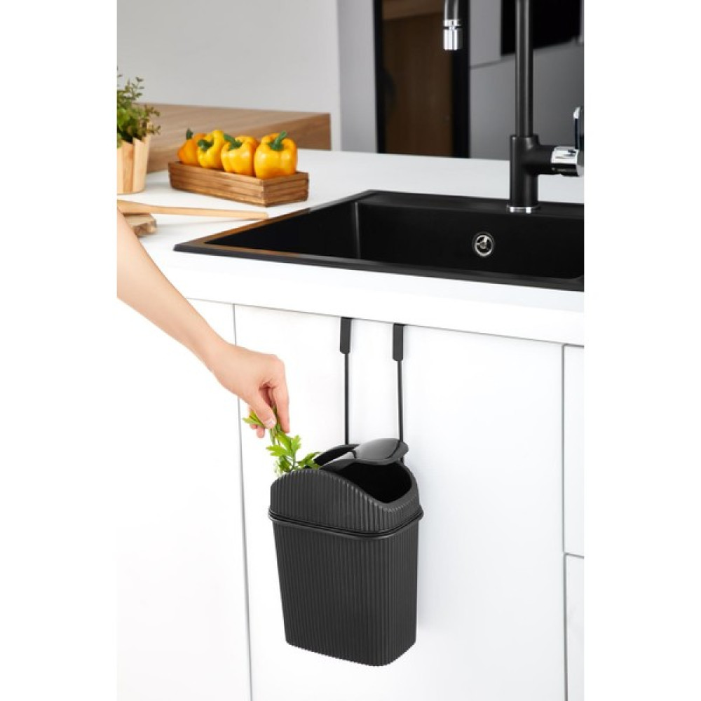 Orsa Home 975 Dolap Kapağı Çöp Kovası - Siyah - 12cm x 17 cm x 23 cm Çöp Kovaları Fiyatı