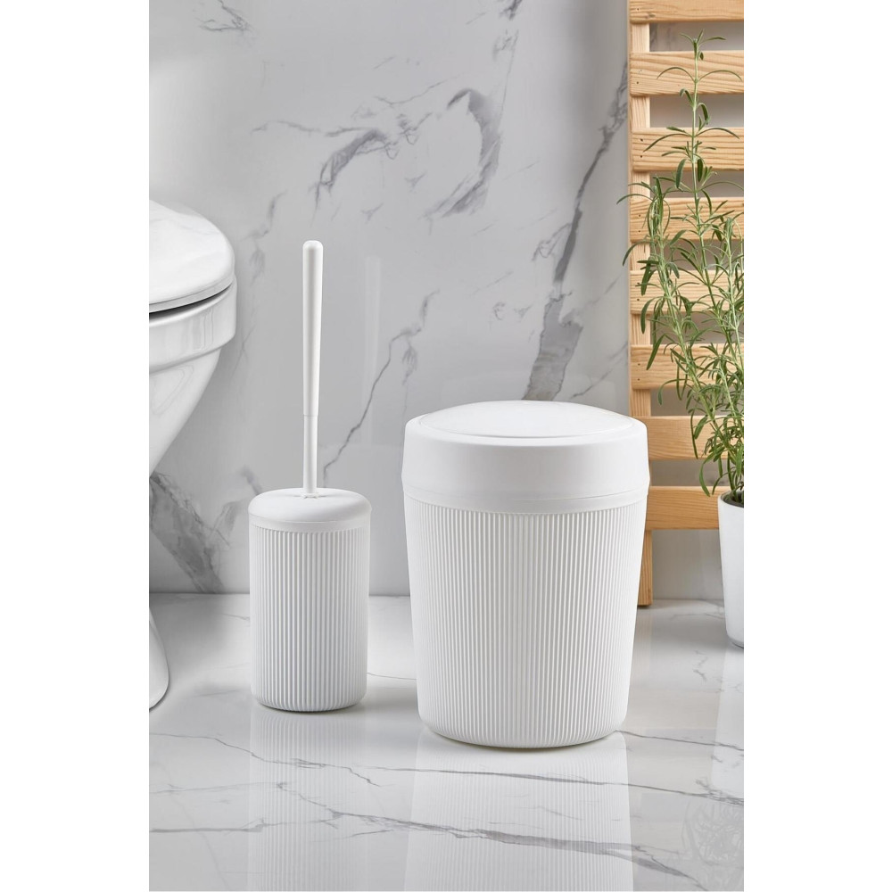 ORSA HOME Beyaz Banyo Çöp Kovası Ve Tuvalet Fırçası Seti Banyo Aksesuarları Fiyatı