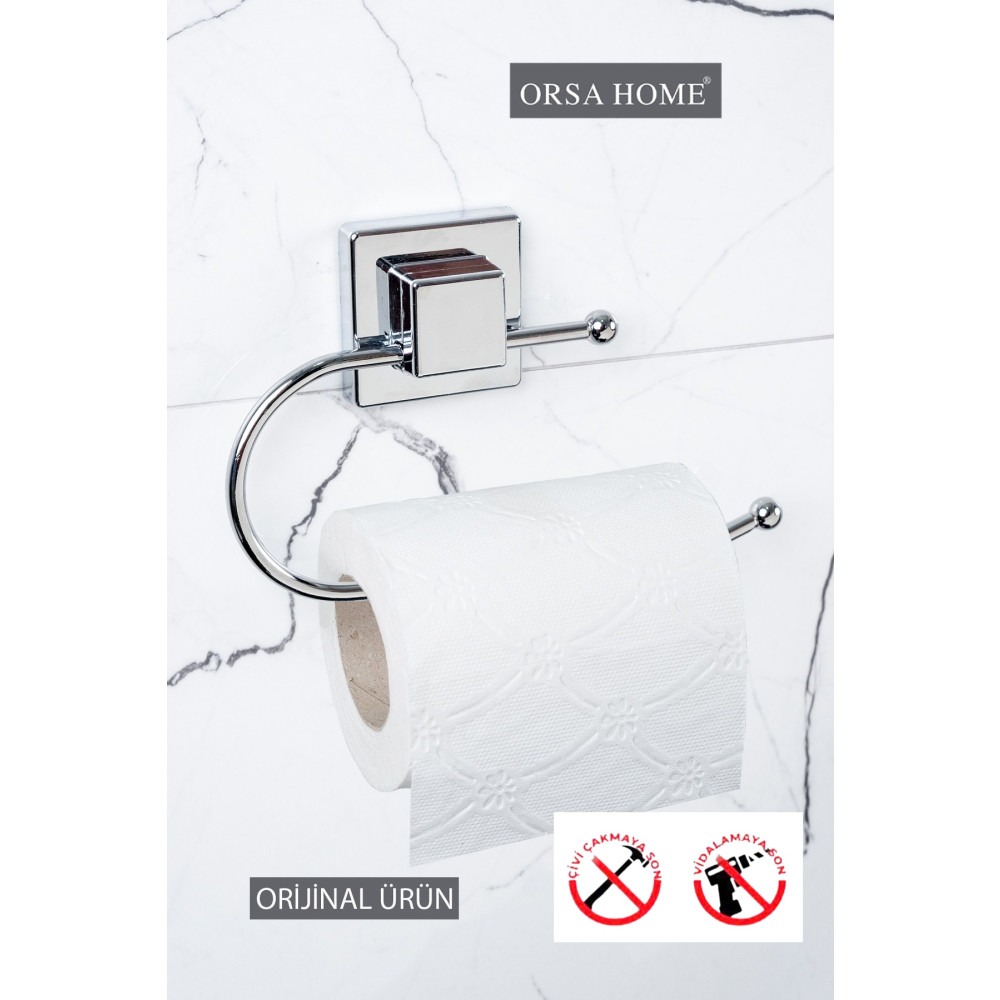 ORSA HOME Kare Yapışkanlı Kağıtlık Krom Tuvalet Kağıtlığı Fiyatı