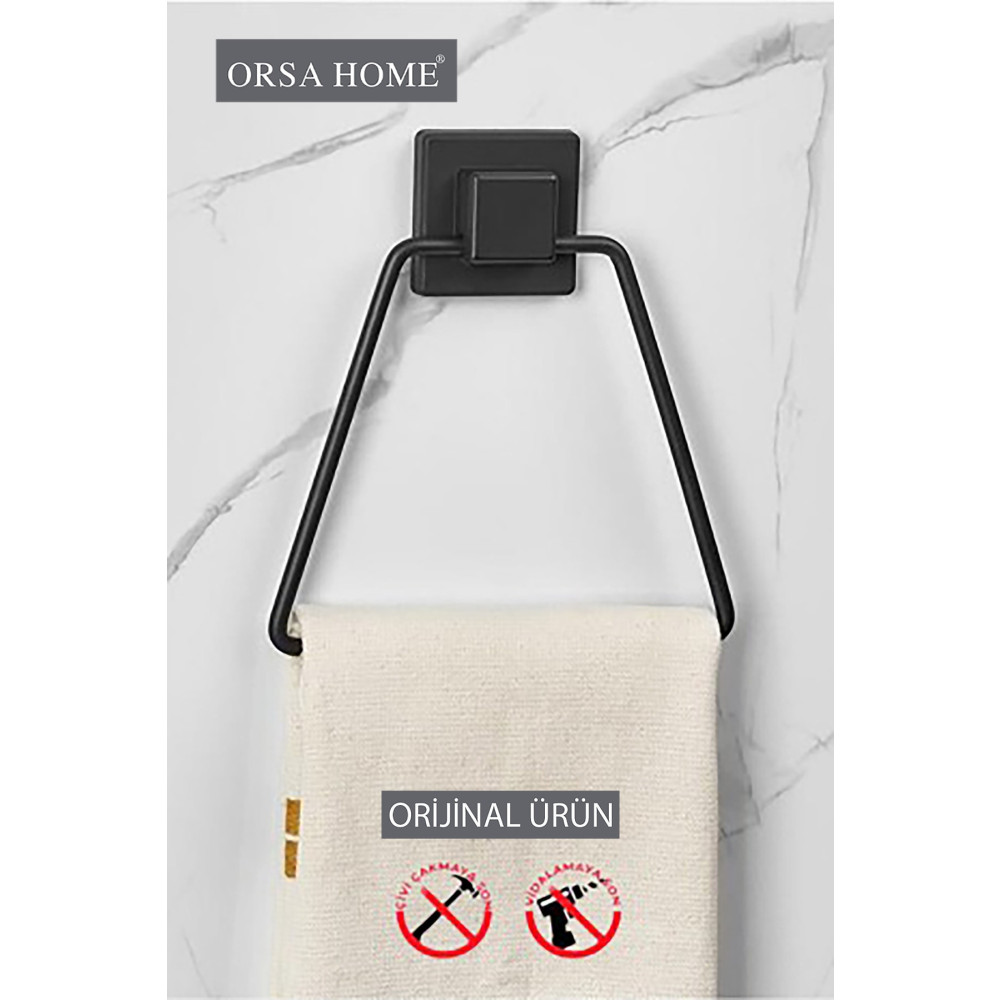ORSA HOME Kare Yapışkanlı Üçgen Havluluk Siyah Banyo Aksesuarları Fiyatı
