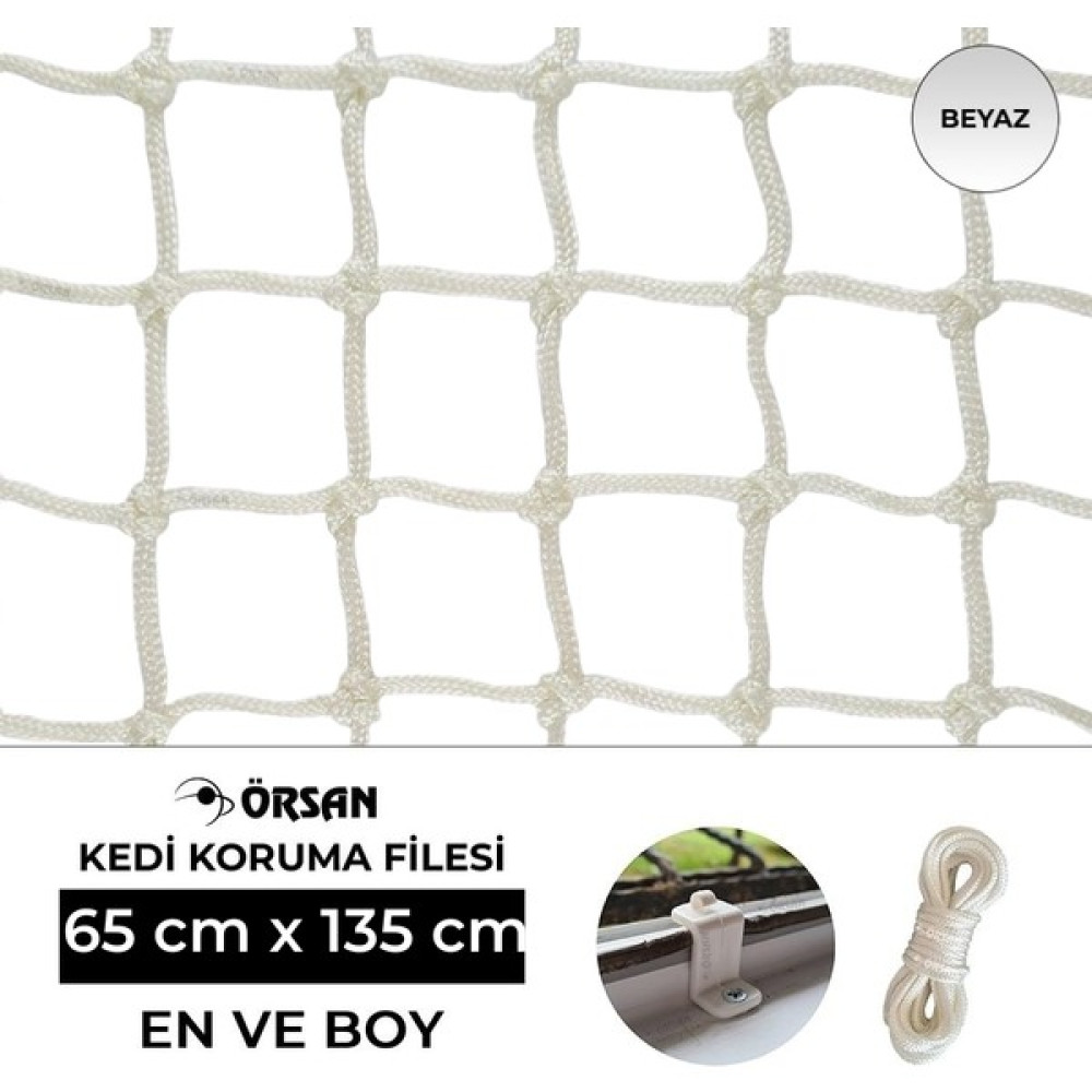 Örsan File Kedi Filesi- Kedi Pencere Filesi - Kedi Koruma Filesi- Beyaz-65 cm x 135 cm Evcil Hayvan Ürünleri Fiyatı