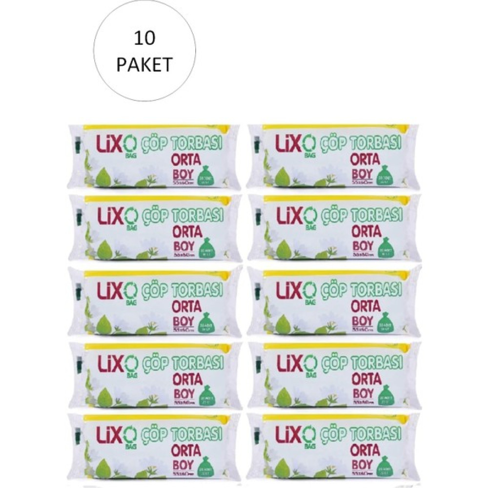 Orta Boy Çöp Torbası 55 x 60 cm 20 Li Rulo x 10 Paket = 200 Adet (Mavi) Oto Boyaları Fiyatı