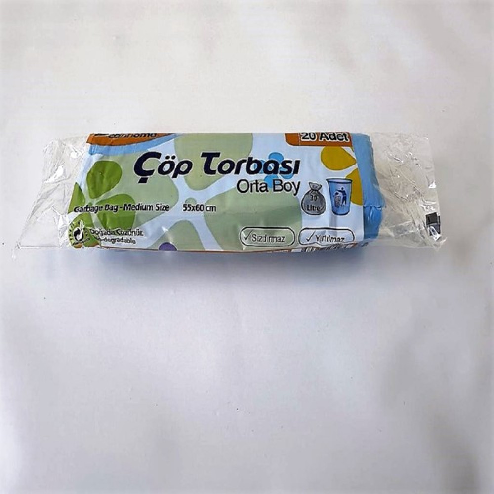 Orta Boy Ev Ofis Çöp Torbası 55X60 cm 5 Adet Çöp Poşetleri Fiyatı