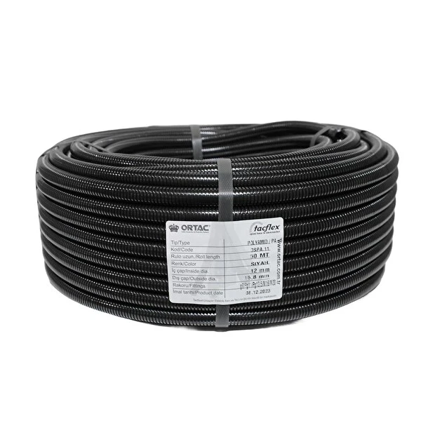 Ortaç Pg-11 Ospa-11 Polyamid Siyah Spiral Boru 50 Adet Güç Kablosu Fiyatı