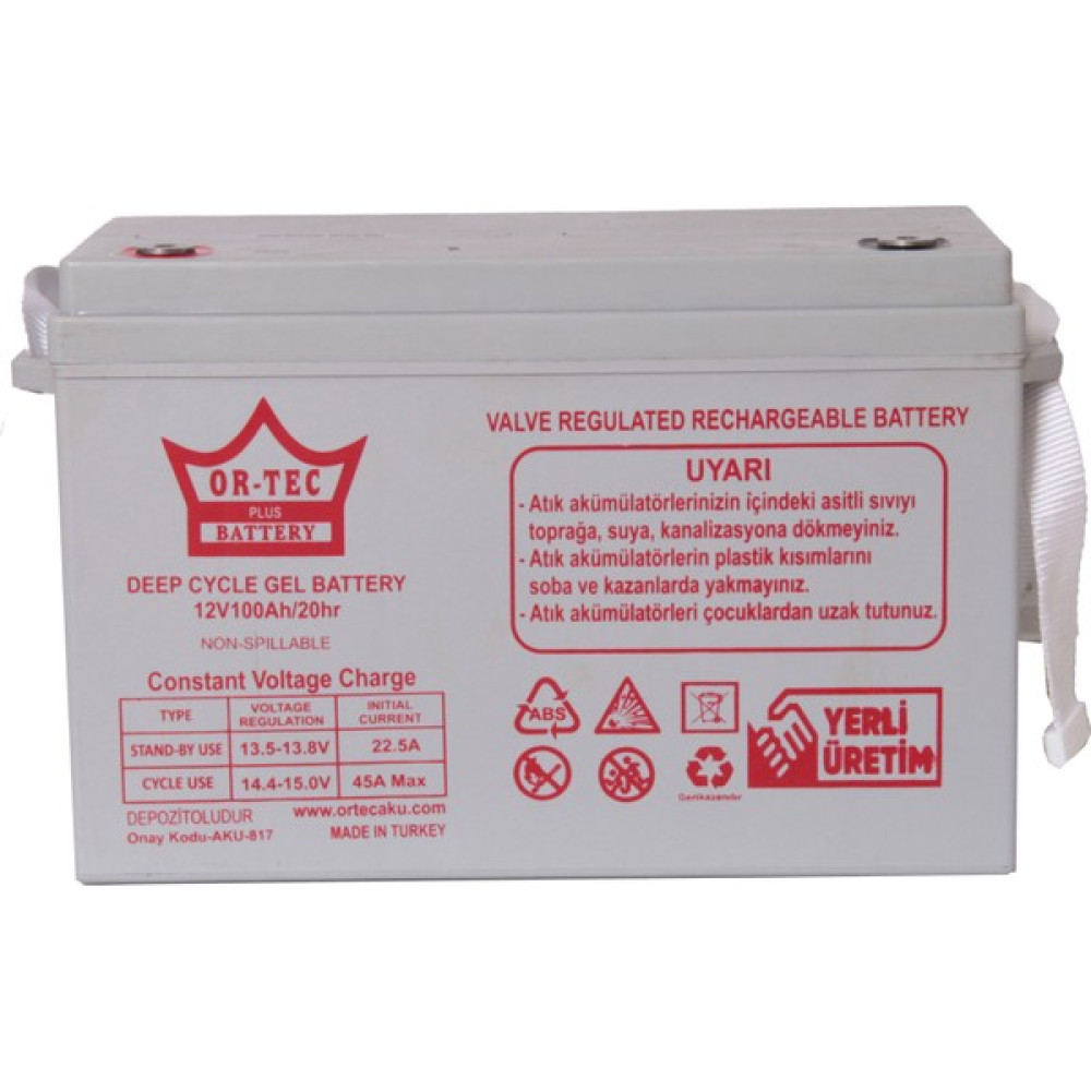 Ortec 12 V 100 Amper Jel Akü Akü Fiyatı