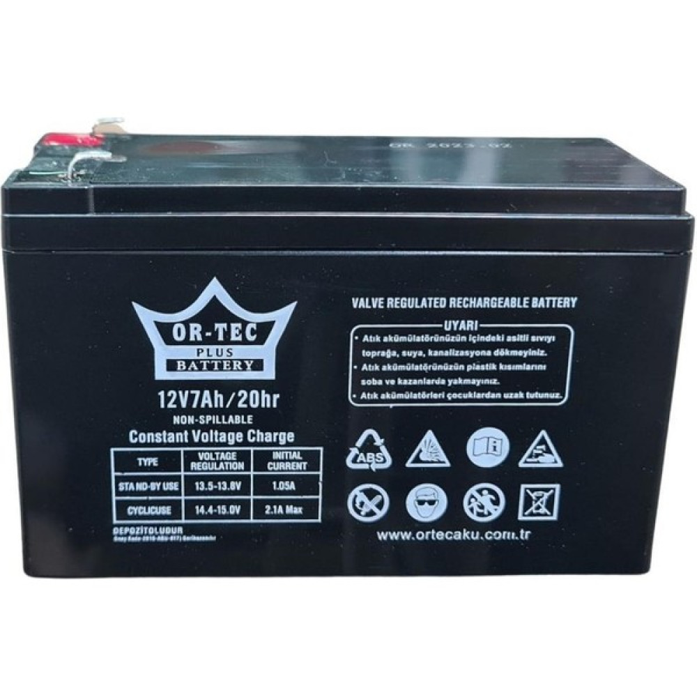 Ortec Akü 12 V 7 Ah Siyah Kuru Akü Akü Fiyatı
