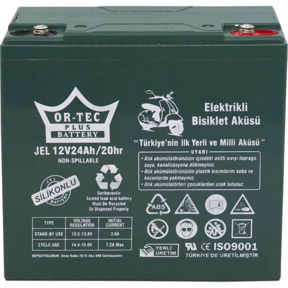 Ortec Jel Akü 12 V 24 Ah Elektrikli Motosiklet Aküsü (Üretim Yılı 2023) Akü Fiyatı