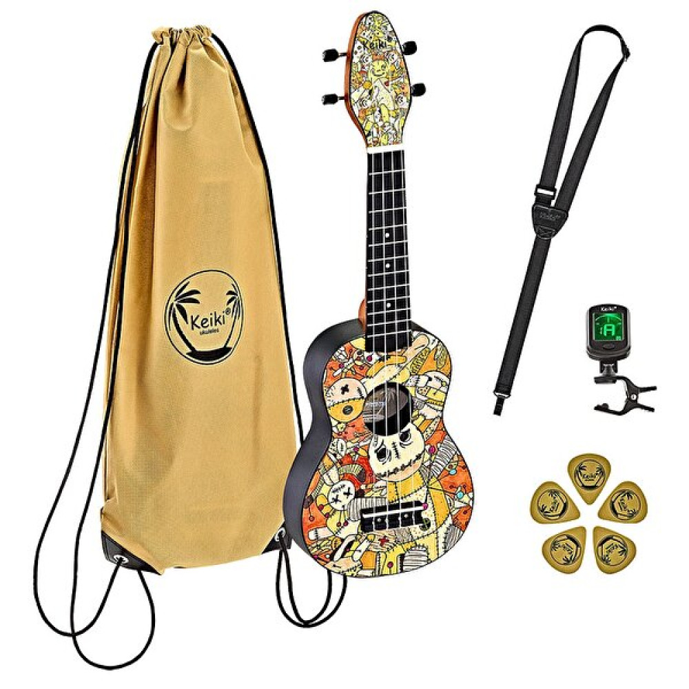 Ortega K2-Vp Keiki Sopranino Ukulele Seti (Voodoo Puppet) Telli Çalgılar Fiyatı