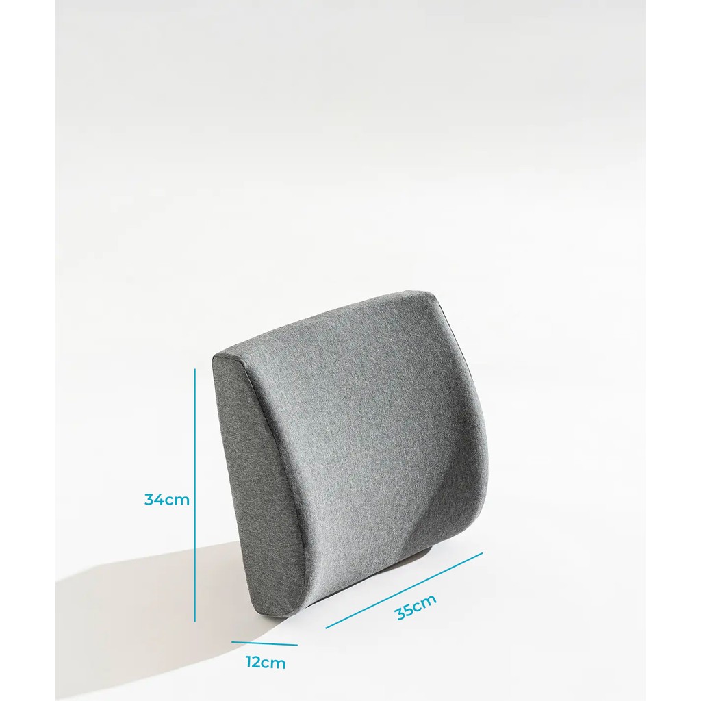Ortopedik Sünger Bel Yastığı Ofis Araba Koltuk Yastığı Bel Destek Minderi 35X34X12 cm - 35 x 34 cm - Gri Koltuk Fiyatı