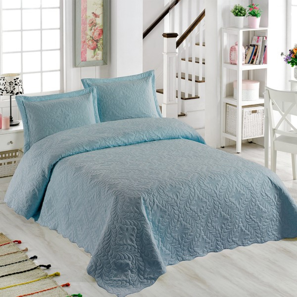 Örtüm Ivy Mint Çift Kişilik Microfiber Kapitone Yatak Örtüsü - 200 x 220 cm Yatak Örtüsü Fiyatı