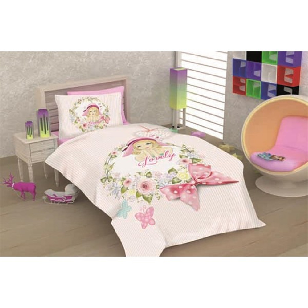Örtüm Lovely Tek Kişilik Pembe Ranforce Uyku seti Yatak Seti / Uyku Seti Fiyatı