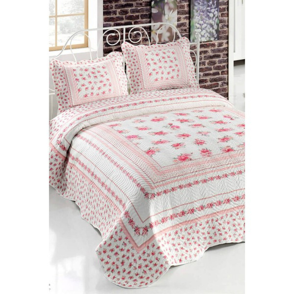 Örtüm Örtüm Mila Çift Kişilik Kapitone Yatak Örtüsü Takımı - Pudra - Pembe - 250 x 260 cm Yatak Örtüsü Fiyatı