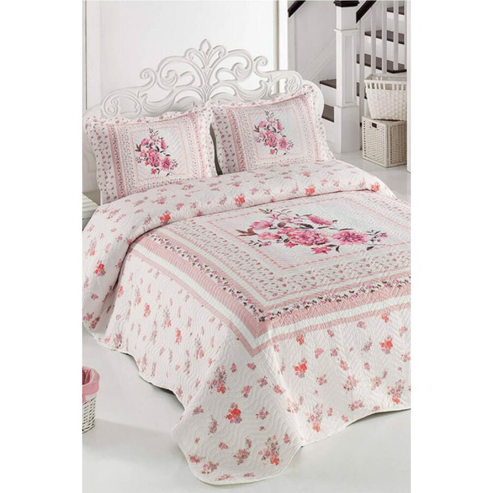 Örtüm  Örtüm Thalia Çift Kişilik Kapitone Yatak Örtüsü Takımı - Pudra - Pembe - 250 x 260 cm Yatak Örtüsü Fiyatı