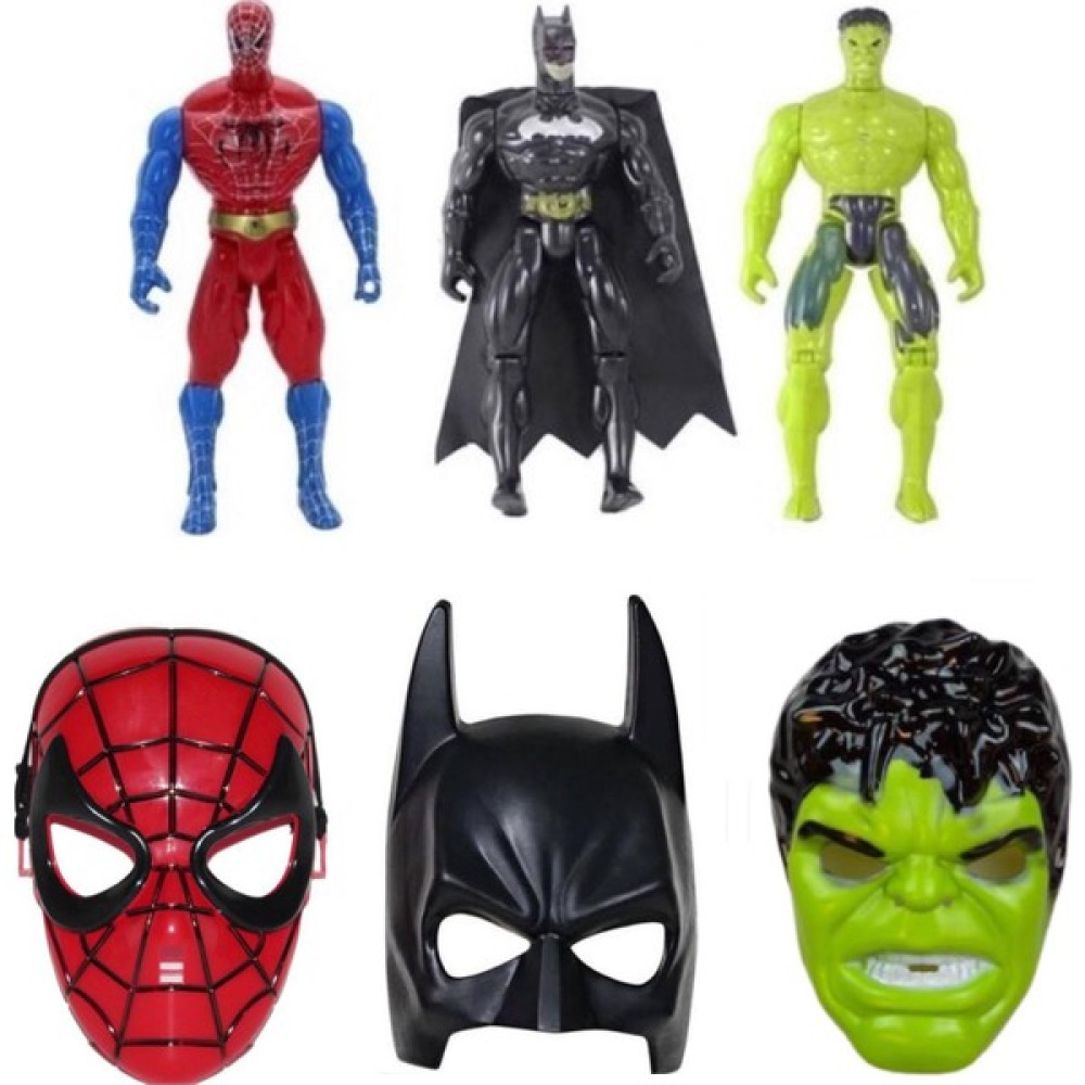 Örümcek Adam Spiderman + Batman + Hulk Figür + Maske 6'lı Set Oyuncak Fiyatı