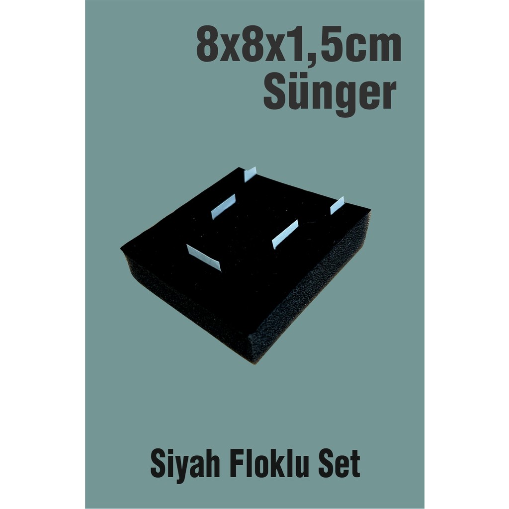 Örün Matbaa 8X8X1,5CM Sünger Takı Kutusu Süngeri 24 Adet Siyah Flok Kaplı Diğer Fiyatı