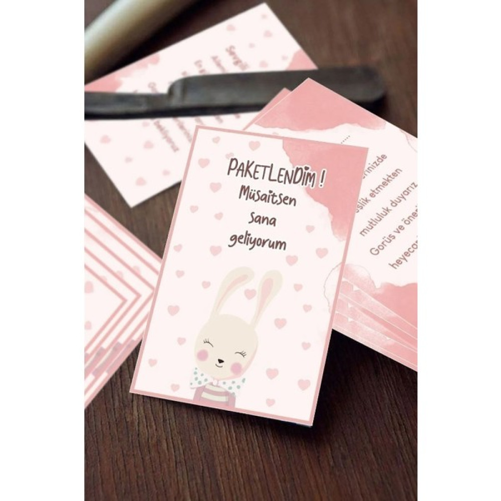 Örün Matbaa Paketlendim Geliyorum Teşekkür Kartı 100 Adet - Açık Pembe Defter & Kağıt Ürünleri Fiyatı