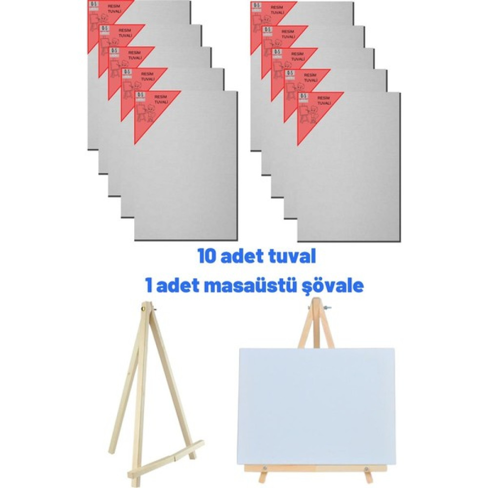 O&S 10 Adet Tuval, Resim Tuvali Seti, Tual ve Şövale, Ressam Tuval Şövalye Seti Tuval Fiyatı