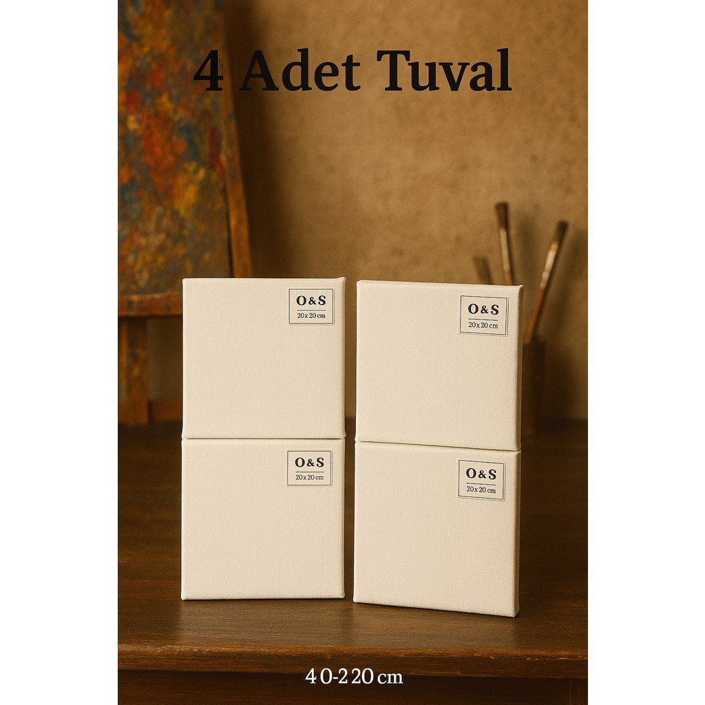 O&S 4lü Tuval Seti, Resim Tuali, 20X20 cm 4 Adet Tüval Tuval Fiyatı
