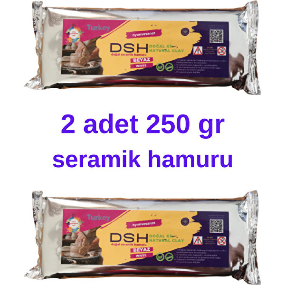 O&S Doğal Seramik Hamuru 2x 250 gr (500 Gr) Kil Çamuru, Okul Için Doğal Oyun Hamuru Sanatsal Malzemeler Fiyatı
