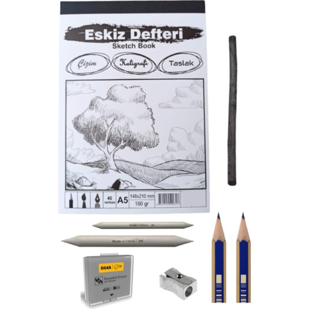 O&S Eskiz Seti, Eskiz Başlangıç Seti, Defter, Kömür Kalemi, Pastel Dağıtıcı, Hamur Silgi.. Yardımcı Malzeme Fiyatı
