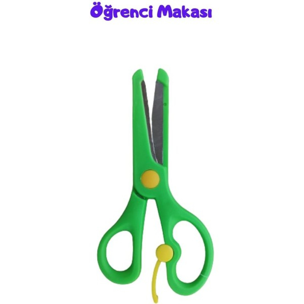 O&S Öğrenci Çocuk Okul Etkinlik Makası, Karton Resim Yeşil Makas, Green Student Scissors Makas Fiyatı