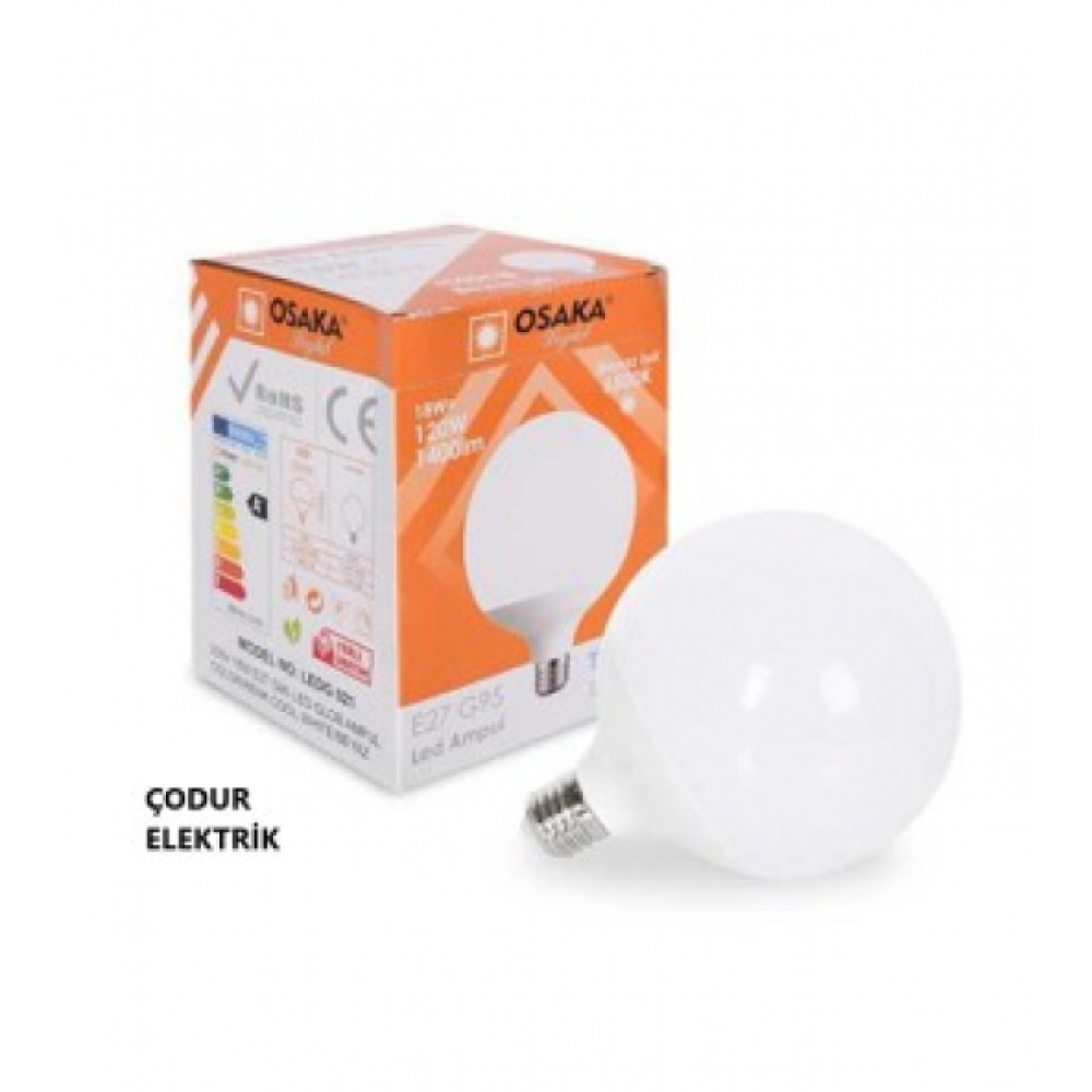 Osaka Light 15Watt 3000Kelvin Gun Isigi E27 Duylu 1100 Lumena+Enerji G95 Led Glop Ampul Elektrik ve Aydınlatma Fiyatı