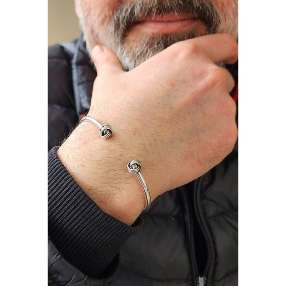 Ose Shop Düğüm Detaylı 925AYAR Gümüş Bohem Erkek Bileklik Saat ve Bileklik Aksesuarı Fiyatı
