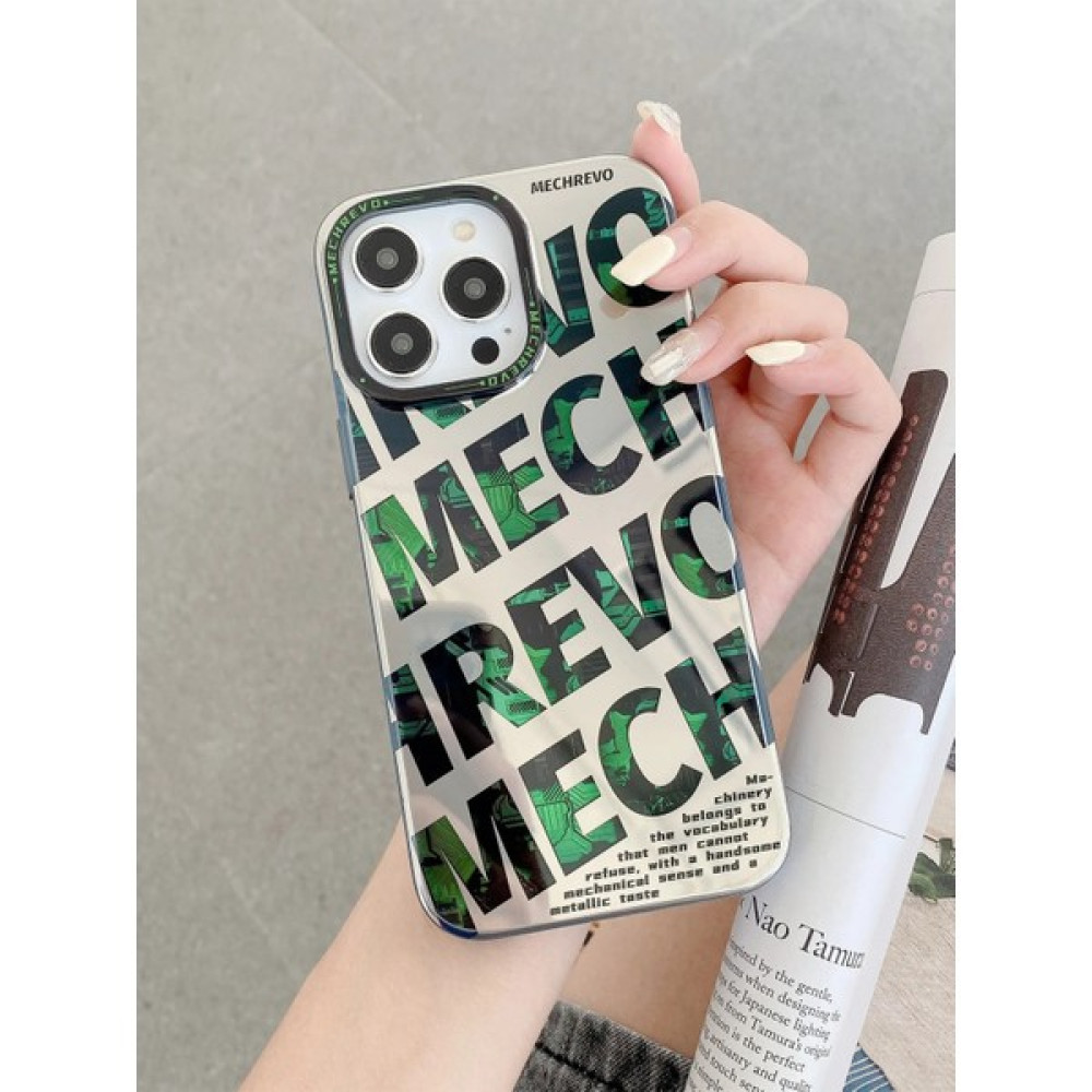 Osgtek Apple iPhone 15 Pro Max Uyumlu Kamera Çerçeve Çıkıntılı Desenli Darbe Emici Premium Mech Kılıf - Yeşil Cep Telefonu Kılıfı Fiyatı