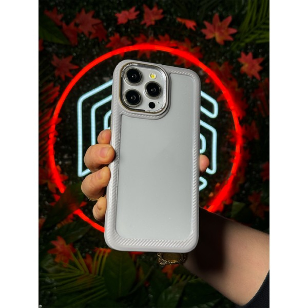 Osgtek Apple iPhone 15 Pro Max Uyumlu Titanyum Gri Darbe Emici Arkası Şeffaf Yanları Karbon Premium Kılıf Cep Telefonu Kılıfı Fiyatı