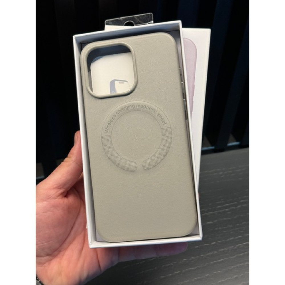 Osgtek Apple iPhone 15 Uyumlu Magsafe Özellikli Koruyucu Premium Deri Kılıf - Titanyum Gri Cep Telefonu Kılıfı Fiyatı