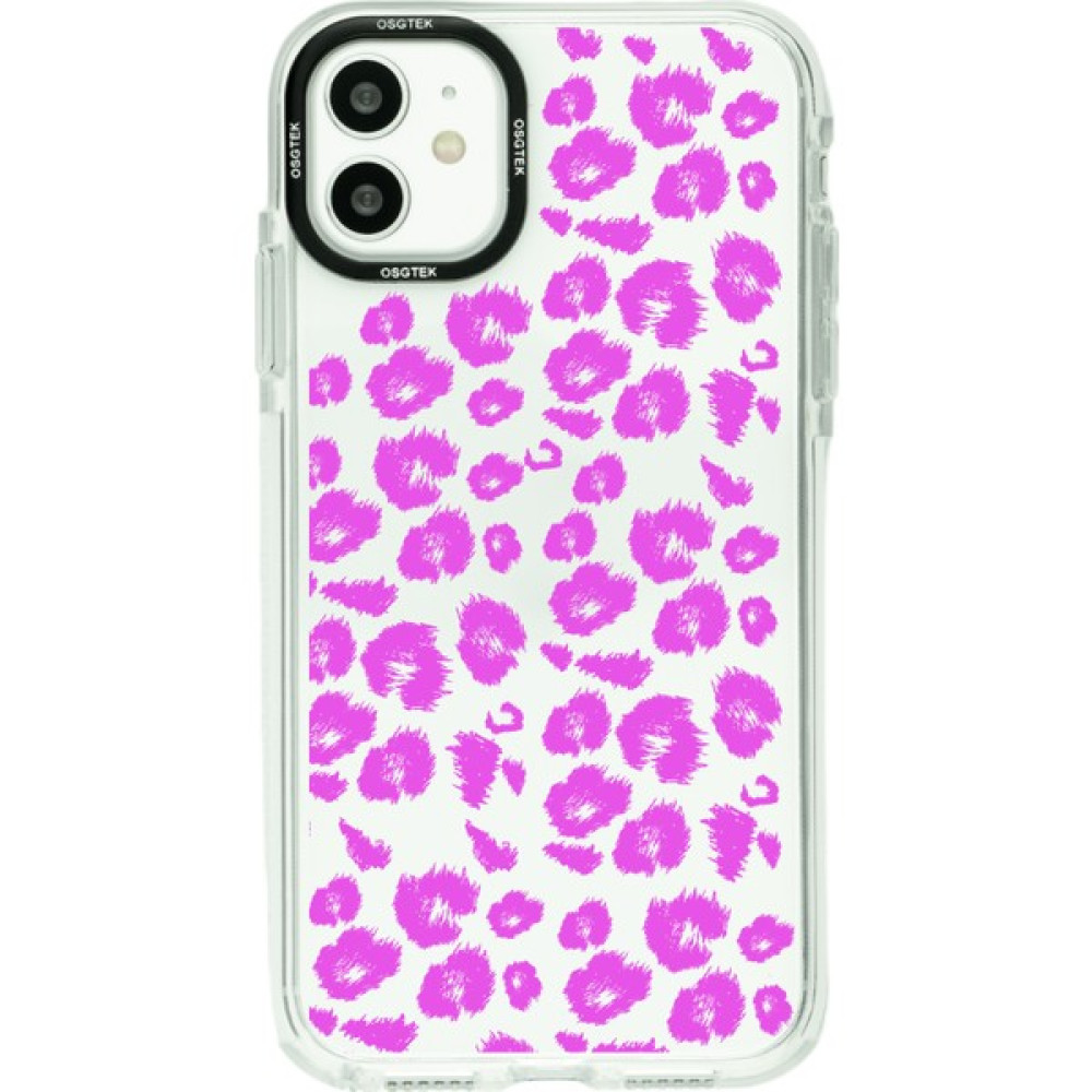 Osgtek iPhone 11 Uyumlu Pembe Leopar Desenli Darbe Emici Kamera Çerçeve Korumalı Şeffaf Kılıf - HBCV00005K5AK9 Cep Telefonu Kılıfı Fiyatı