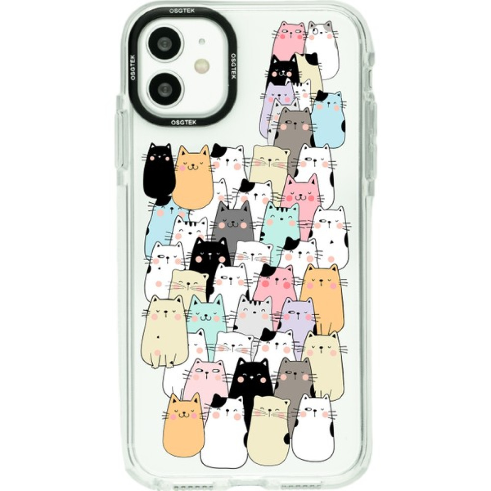 Osgtek iPhone 11 Uyumlu Renkli Kediler Desenli Darbe Emici Kamera Çerçeve Korumalı Şeffaf Kılıf - HBCV00005K5AK5 Cep Telefonu Kılıfı Fiyatı