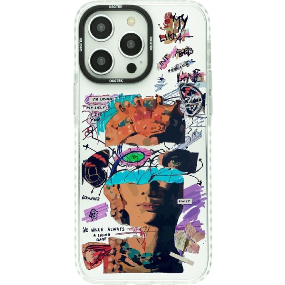 Osgtek iPhone 12 Pro Max Uyumlu Grafiti Desenli Darbe Emici Kamera Çerçeve Korumalı Şeffaf Kılıf - HBCV00005K5IY1 Cep Telefonu Kılıfı Fiyatı