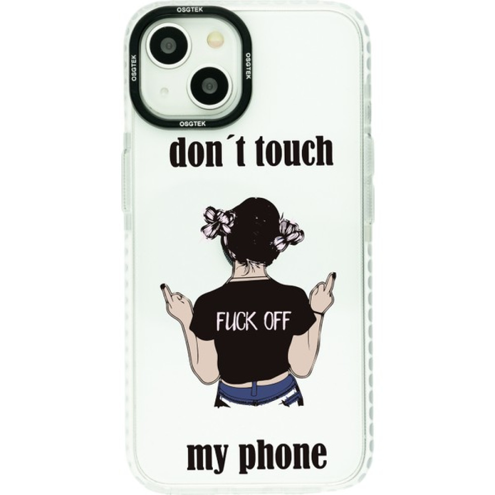 Osgtek iPhone 13 ve 14 Uyumlu Dont Touch Desenli Darbe Emici Kamera Çerçeve Korumalı Şeffaf Kılıf - HBCV00005K5ID4 Cep Telefonu Kılıfı Fiyatı
