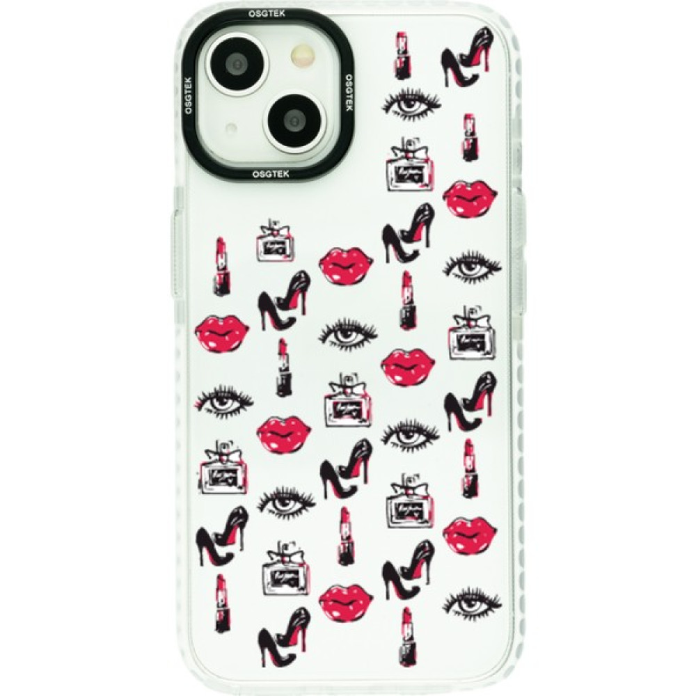 Osgtek iPhone 13 ve 14 Uyumlu Fashion Desenli Darbe Emici Kamera Çerçeve Korumalı Şeffaf Kılıf - HBCV00005K5J43 Cep Telefonu Kılıfı Fiyatı