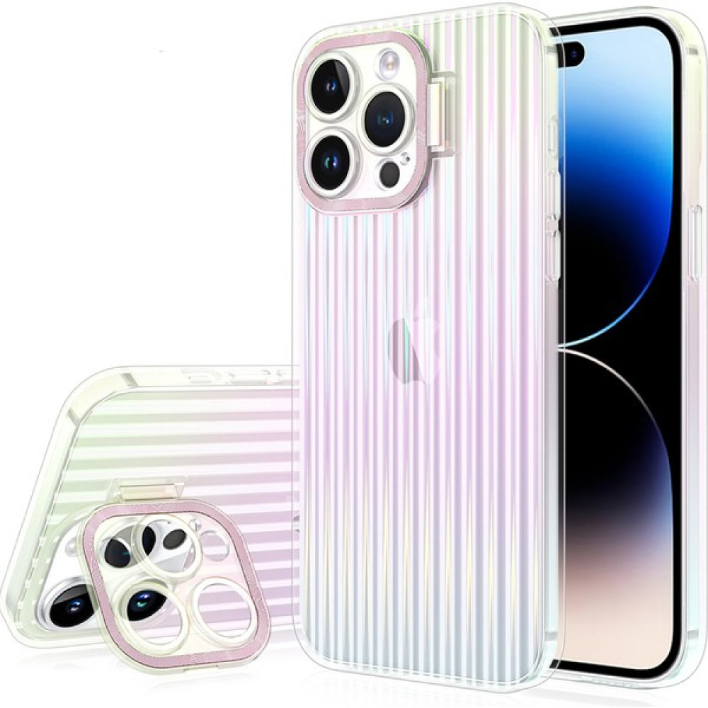 Osgtek iPhone 14 Pro Uyumlu Kamera Korumalı ve Standlı Kabarcıklı Hologram Premium Kılıf - Renkli Cep Telefonu Kılıfı Fiyatı